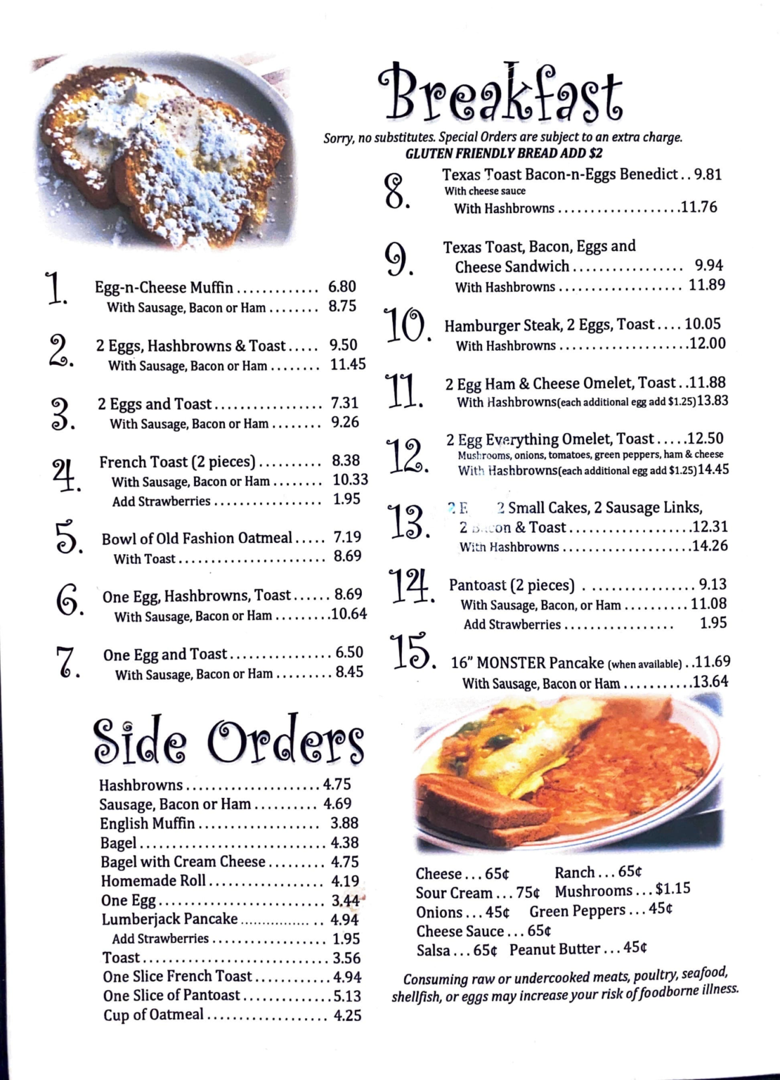 Menu – Jill's Cafe